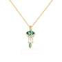 Load image into Gallery viewer, Blue Tourmaline Marquis Eye + Dangling Diamonds Necklace