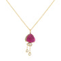 Load image into Gallery viewer, Watermelon Tourmaline and Dangling Diamond Cloud Necklace
