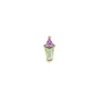 Load image into Gallery viewer, 9k yellow gold stud with trillion cut pink tourmaline and a tapered peridot baguette from Metier by Tomfoolery