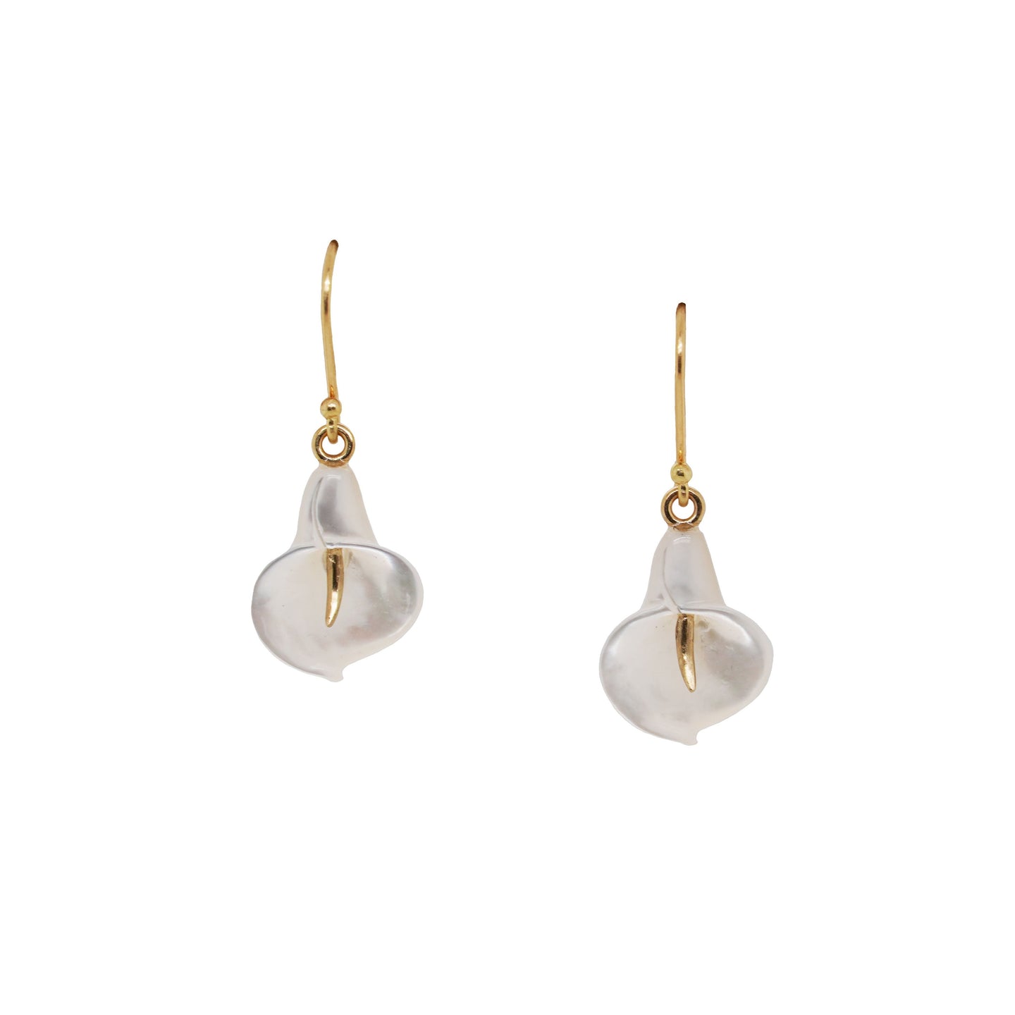 Gold and Mother of Pearl Cala Lily Earrings