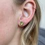 Load image into Gallery viewer, Peridot Stud Earring with Diamond