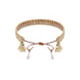Load image into Gallery viewer, Back of Marie Laure Chamorel multicolor woven bracelet with sterling silver chain and adjustable silk thread closure.