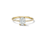 Load image into Gallery viewer, 4 Prong Solitaire Pave Engagement Ring