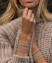 Load image into Gallery viewer, Marie Laure Chamorel multicolor woven bracelets in rose gold–plated and gold-plated sterling silver with silk yarn