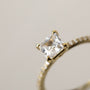 Load image into Gallery viewer, 4 Prong Solitaire Pave Engagement Ring