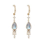 Load image into Gallery viewer, Moonstone Pear & Dangling Diamond Earrings