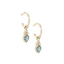 Load image into Gallery viewer, Blue Tourmaline Pear & Diamonds Hoop Earrings