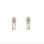 Load image into Gallery viewer, Pair of earrings with triangular gemstones and gold accents on a white background