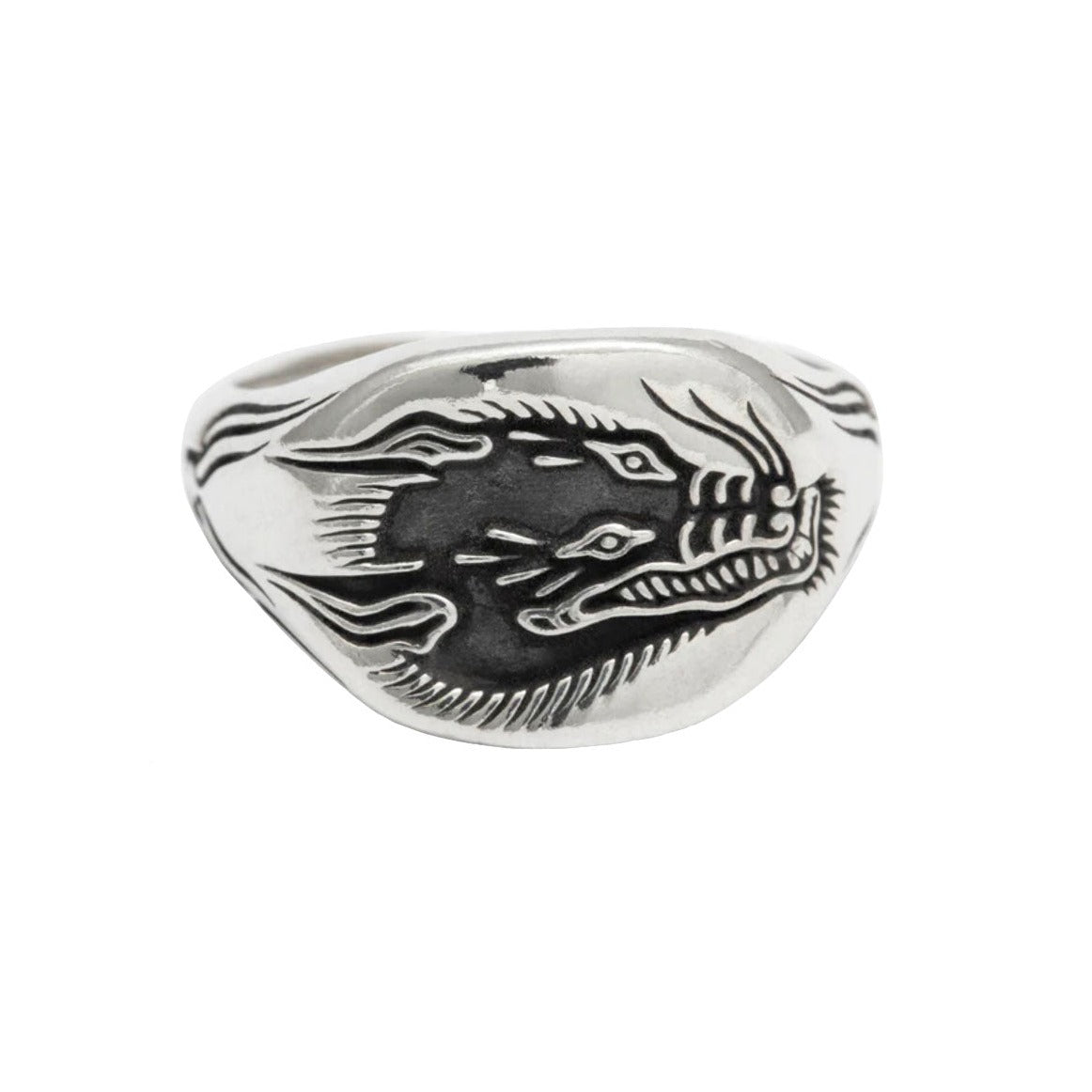 Digby & Iona | Sterling Silver Dragon-Dog Signet Ring – Art + Soul