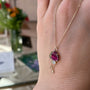 Load image into Gallery viewer, Watermelon Tourmaline and Dangling Diamond Cloud Necklace
