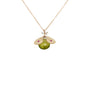 Load image into Gallery viewer, Peridot Bug Necklace with Rubies
