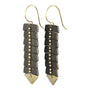Load image into Gallery viewer, Black & Gold Fishbone Slim Earrings