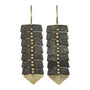 Load image into Gallery viewer, Black & Gold Fishbone Slim Earrings