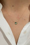 Load image into Gallery viewer, Green Tourmaline with 3 Diamonds Necklace