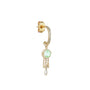 Load image into Gallery viewer, Green Tourmaline & Dangling Diamonds Earring