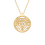 Load image into Gallery viewer, Gold Medal Dangling Eye Necklace