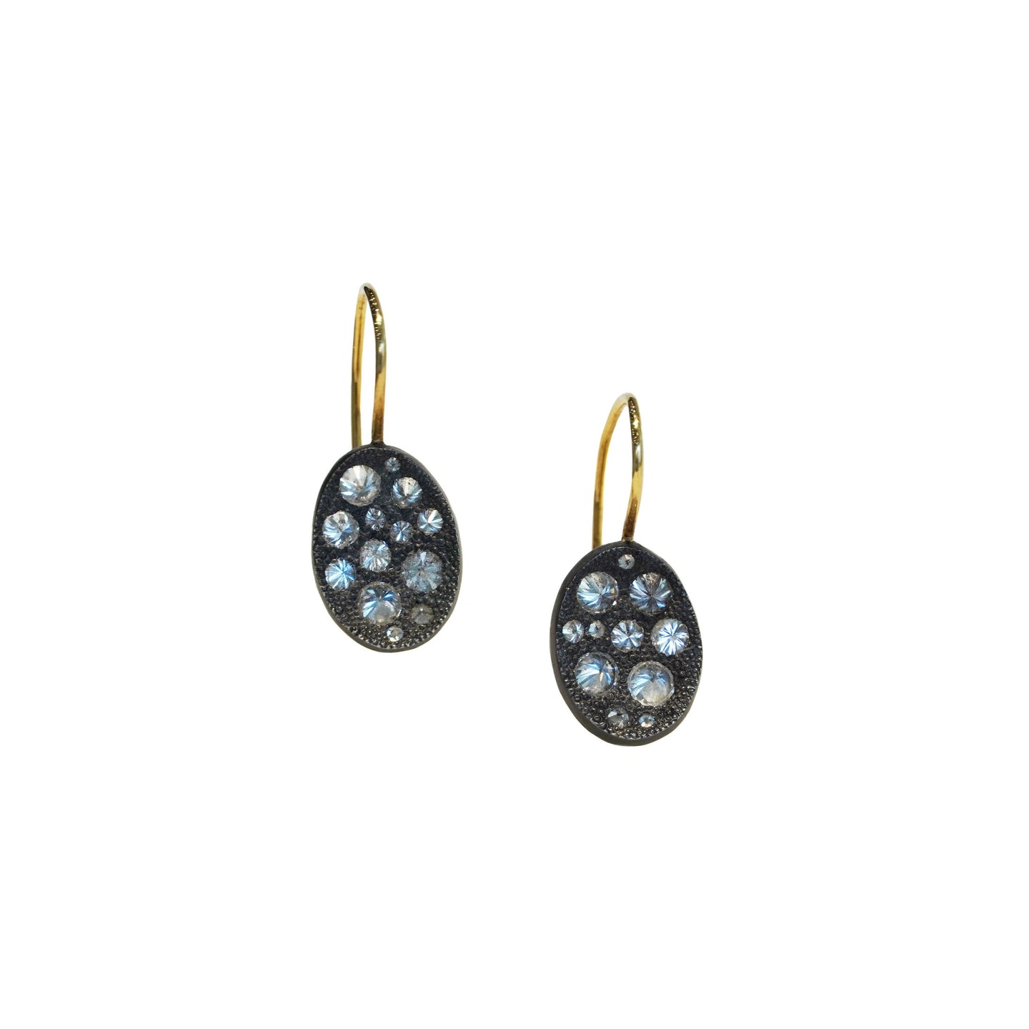 Concave Oval Drop Earrings