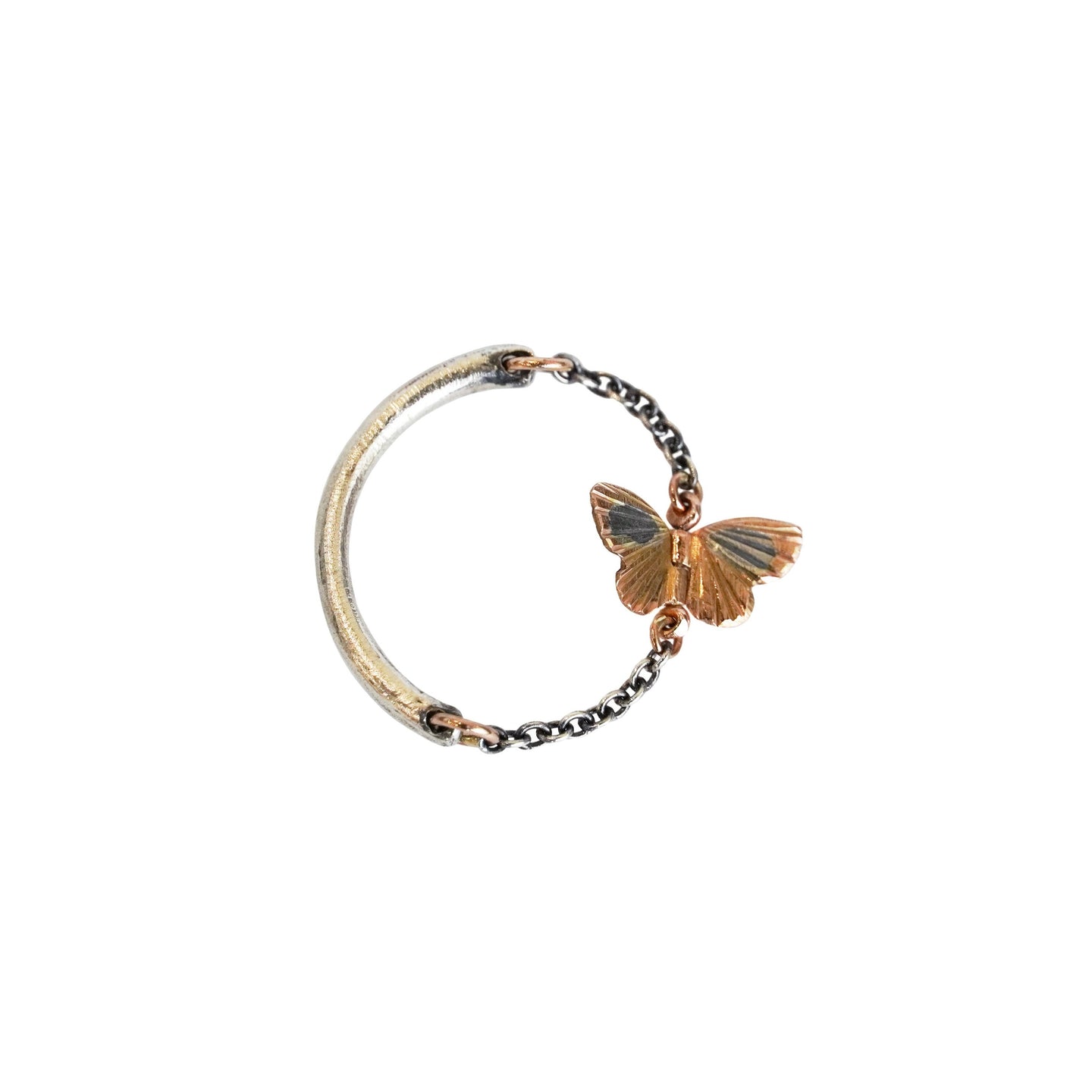 Mixed Metal Tiny Baby Asterope Butterfly Ring