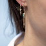 Load image into Gallery viewer, Totem Sapphire and Diamond Eye Earrings