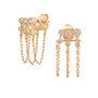 Load image into Gallery viewer, Triple Diamond Constellations Chain Earrings