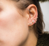 Load image into Gallery viewer, Triple Diamond Constellations Chain Earrings