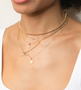 Load image into Gallery viewer, Midi Bitty Diamond Disc &amp; Diamond Bezel Charm Necklace
