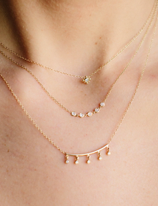5 Linked Floating Diamonds Necklace