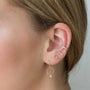 Load image into Gallery viewer, Tiny Circle Drop &amp; Dangling Diamond Earrings
