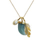 Load image into Gallery viewer, Aquamarine, Pearl and Feather Scavenger Necklace
