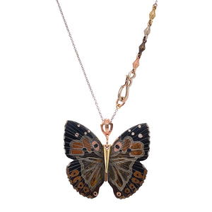 Mixed Metal Kamehameha Butterfly Pendant