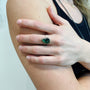 Load image into Gallery viewer, Rosecut Teardrop Green Tourmaline Ring