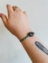 Load image into Gallery viewer, Pink Tourmaline + Enamel Green Multi Corded Bracelet

