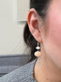 Load image into Gallery viewer, Model wearing Philippa Roberts Little Nugget earrings with pink opal and luminous quartz in sterling silver, handmade in Oakland, California
