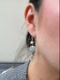 Load image into Gallery viewer, Model wearing Philippa Roberts Little Nugget earrings with aquamarine and luminous quartz in sterling silver, handmade in Oakland, California
