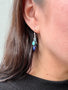 Load image into Gallery viewer, Model wearing Philippa Roberts Turquoise Cluster Earrings with turquoise, lapis, and blue topaz gemstones.
