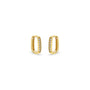 Load image into Gallery viewer, 14K Yellow Gold Pavé Diamond Thick Small Oval Hinge Huggie Hoops - Art + Soul Gallery
