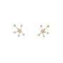 Load image into Gallery viewer, Celine Daoust small constellation earring studs in 14k light yellow gold, set with six sparkling diamonds, inspired by the heavens and timeless constellations.
