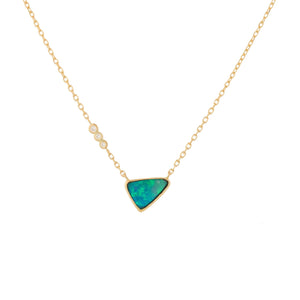 Opal & Three Diamonds Necklace