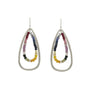 Load image into Gallery viewer, Philippa Roberts Tear earrings in sterling silver with multicolored sapphires, handmade in Oakland, California.
