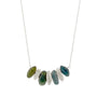 Load image into Gallery viewer, Handmade sterling silver nugget necklace with vibrant green apatite stones by Philippa Roberts.
