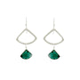 Load image into Gallery viewer, Philippa Roberts handmade silver fan earrings with bright indicolite gemstones and airy sculptural design.
