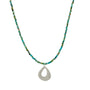 Load image into Gallery viewer, Philippa Roberts handmade turquoise necklace with small open drop sterling silver pendant.
