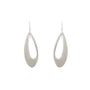 Load image into Gallery viewer, Sterling silver elongated oval drop earrings by Philippa Roberts, featuring a simple open hoop design.
