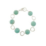 Load image into Gallery viewer, Minimalist amazonite circle bracelet in sterling silver with blue-green gemstone links, 7.5 inch length, handmade in Oakland, California.
