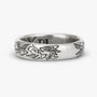 Load image into Gallery viewer, Side view of sterling silver Fly By Night band by Digby &amp; Iona, created in collaboration with tattoo artist Duke Riley.
