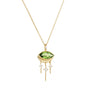 Load image into Gallery viewer, Green Tourmaline Marquis Eye + Moon Necklace
