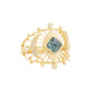 Load image into Gallery viewer, Blue Tourmaline and Diamond Moon Ring
