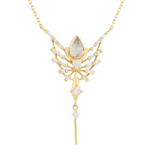 Diamond and Moonstone Phoenix Necklace