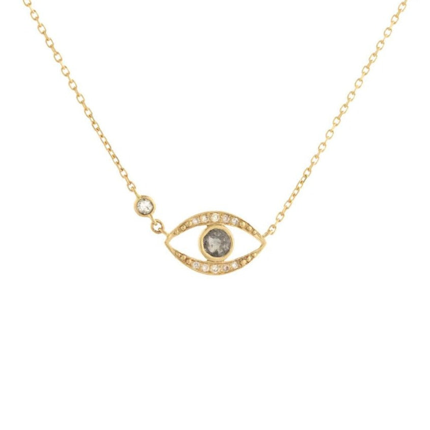 Grey Rosecut Diamond Eye Necklace