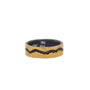 Load image into Gallery viewer, 18k yellow gold and oxidized sterling silver inverted black diamond fissure band by T.A.P.
